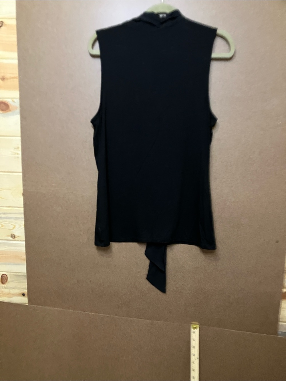 White House Black Market Black Sleeveless Tie-Neck Blouse - Picture 7 of 8